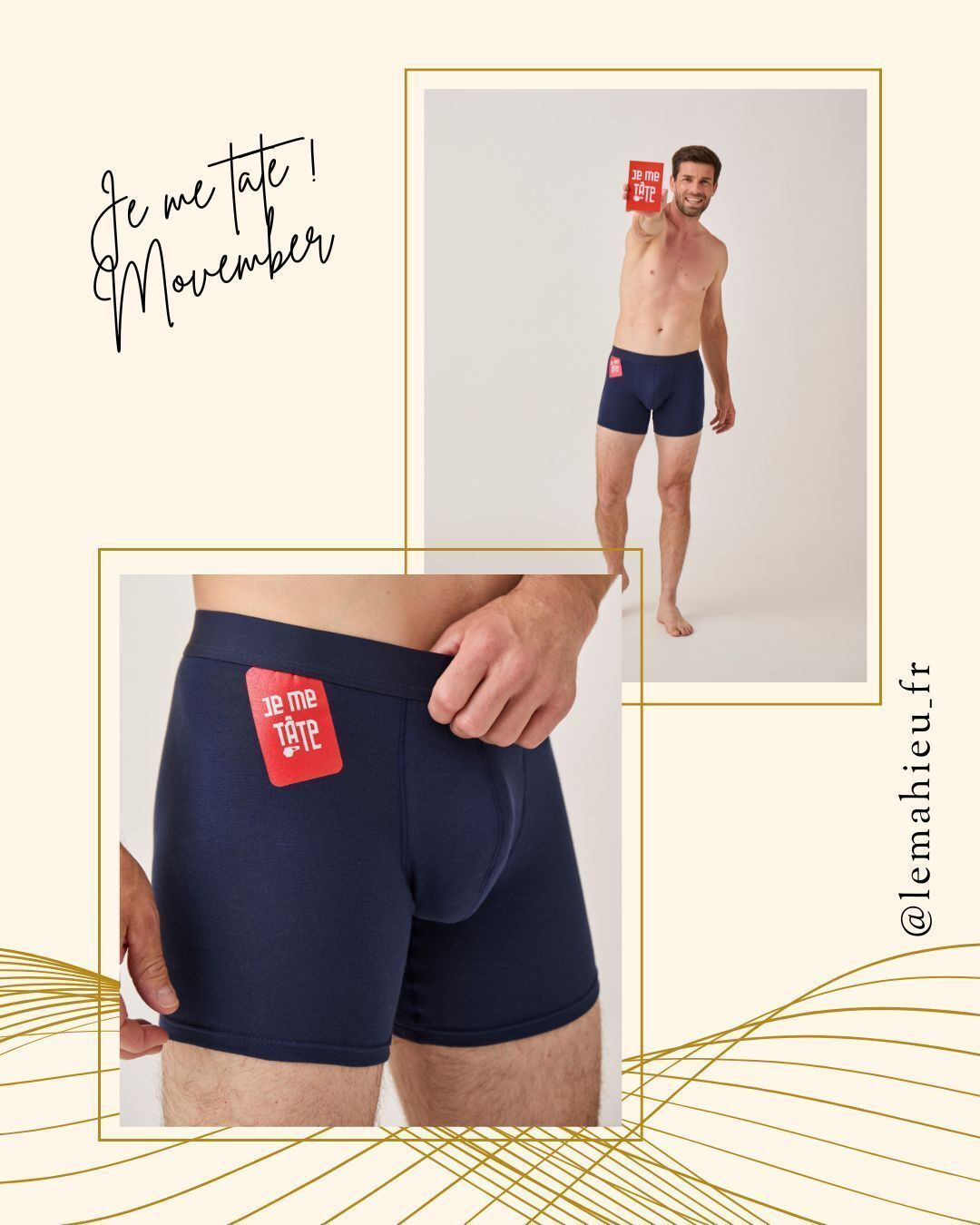 À l’occasion de Movember, Lemahieu, le CHU de Lille et le LOSC se sont unis pour la 3ᵉ année consécutive dans l'opération "Je me tate ! "
C’est un coffret solidaire 100 % fabriqué en France, intitulé « Je me tâte » qui concrétise une campagne de communication dotée d’une pointe d’humour. 
Le but, sensibiliser aux cancers masculins encore trop souvent passés sous silence, encourager l’autopalpation et soutenir la recherche. 

La boite contient un boxer 100 % Made in France, tricoté, coupé et confectionné dans les ateliers Lemahieu de Saint-André-lez-Lille, une carte postale illustrée et un guide d’autopalpation validé par les équipes médicales du CHU de Lille, un réflexe à adopter dès l’adolescence et jusqu’à 45 ans. 
Le coffret est commercialisé au prix de 25 €. L’intégralité des bénéfices sont reversés à la fondation de recherche du CHU de Lille, afin de financer les actions de dépistage, de soin et d’innovation contre les cancers masculins. 

#madeinfrance #textile #sante #jemetate #lemahieu #losc 
@Lemahieu_fr
@agenceflag 

#standwithukraine 💙💛